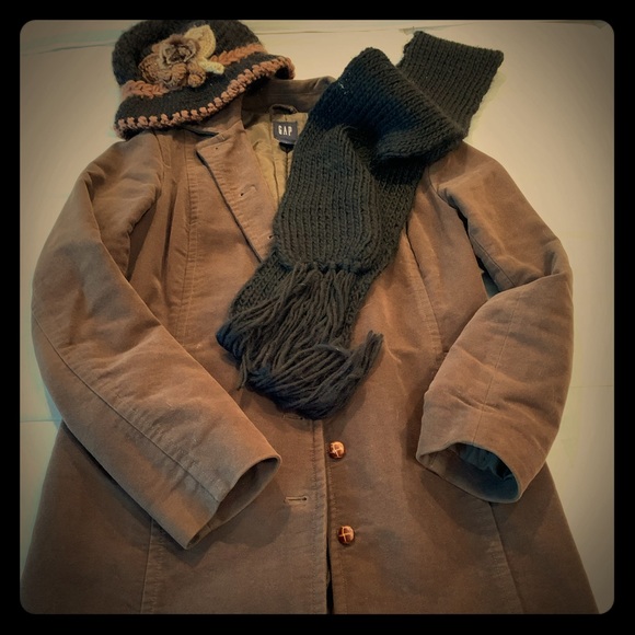 Chocolate brown long Gap coat - Picture 1 of 4